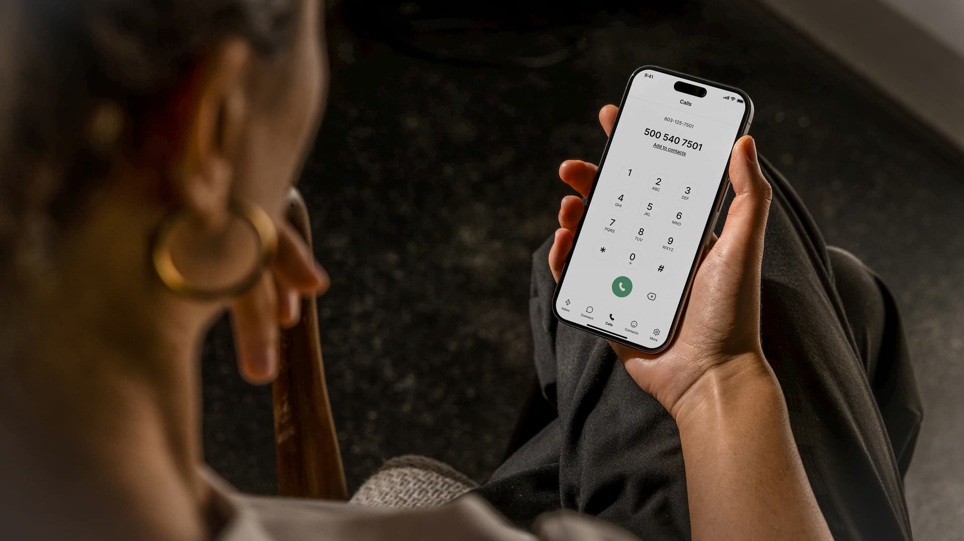 business phone number screen on mobile