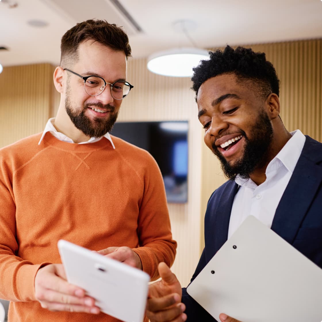 Lawyer and client discussing a case 