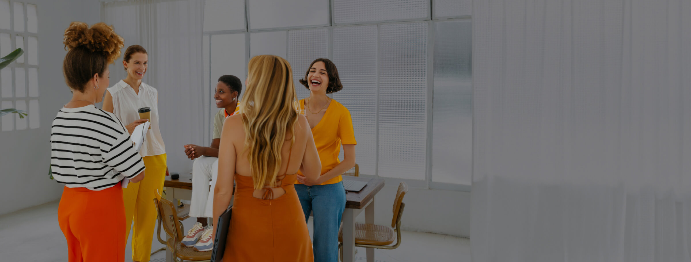 group of people discussing desktop