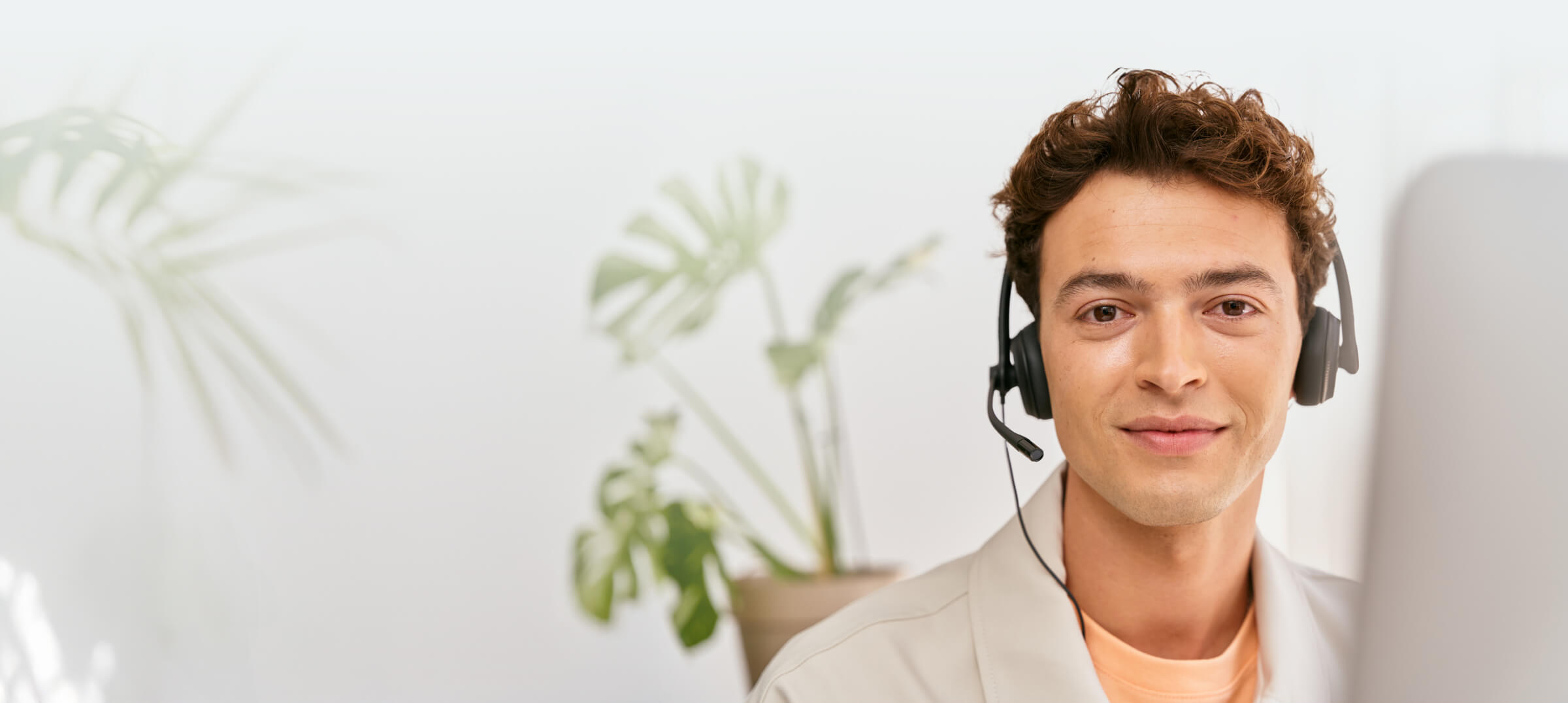 Male receptionist desktop