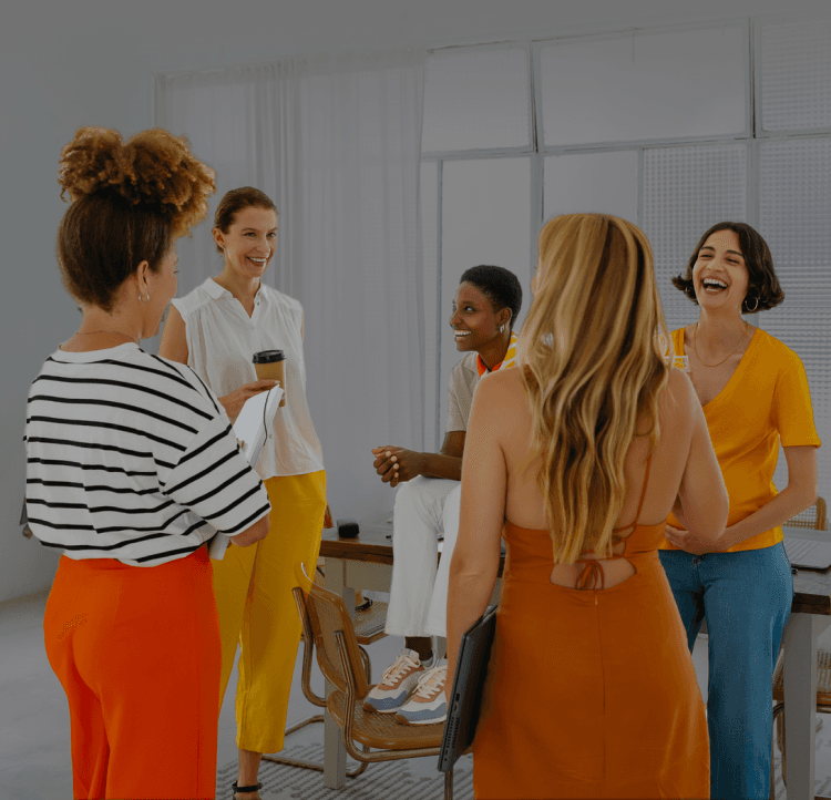 Group of people discussing mobile