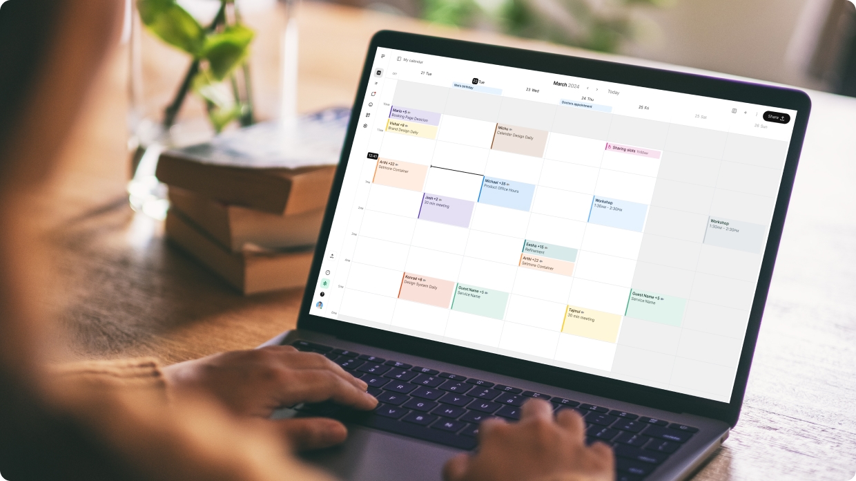 Appointment screen in laptop