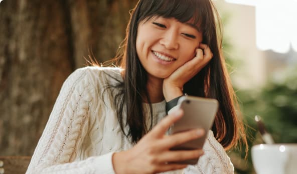 a women using a phone