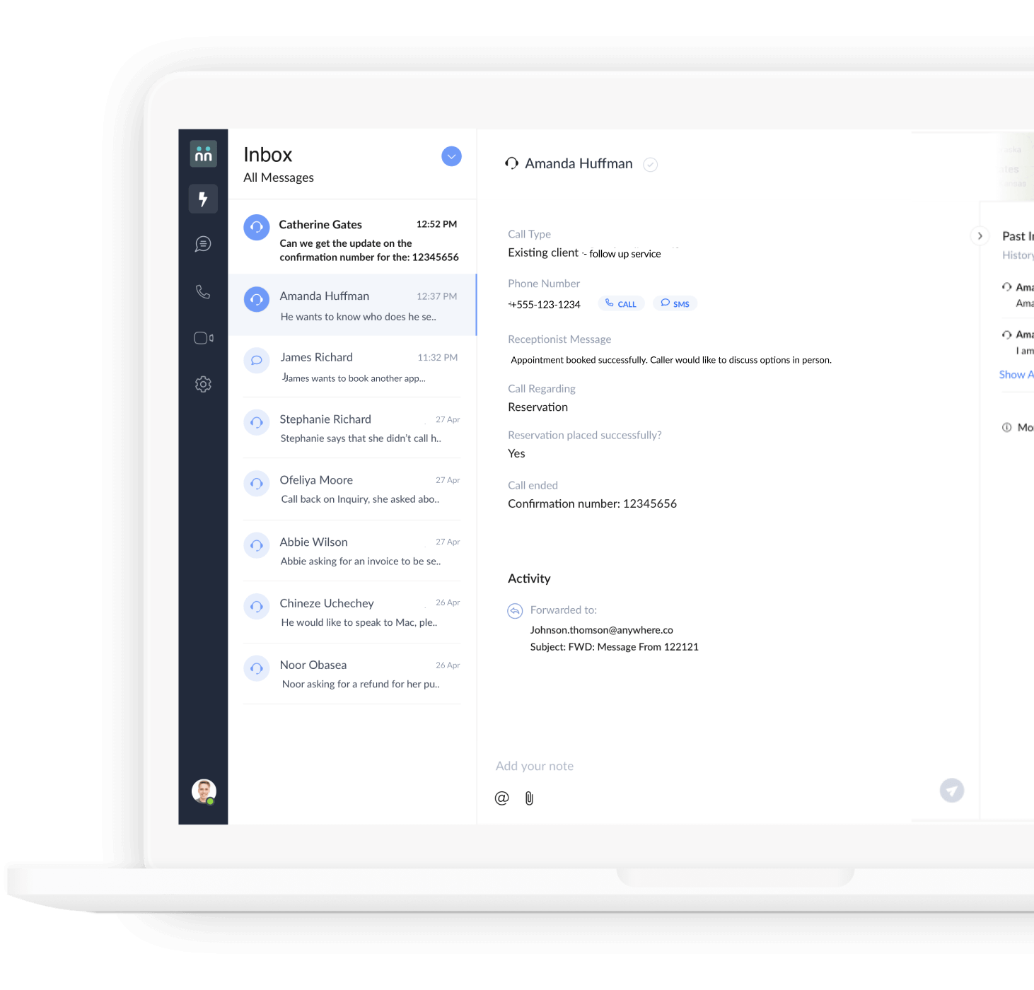 Message notification on desktop portal