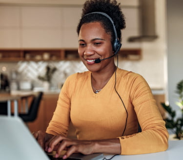 virtual receptionist talking over phone