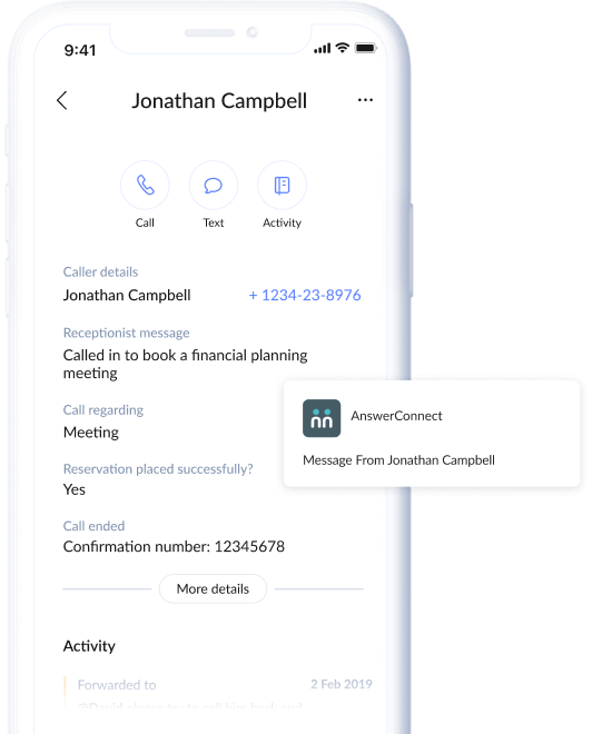 Answerconnect mobile app notifications