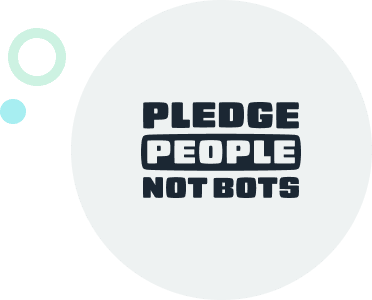 Pledge people not bots banner